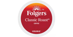 Folgers Classic Roast box front showing brand and 48-count convenience