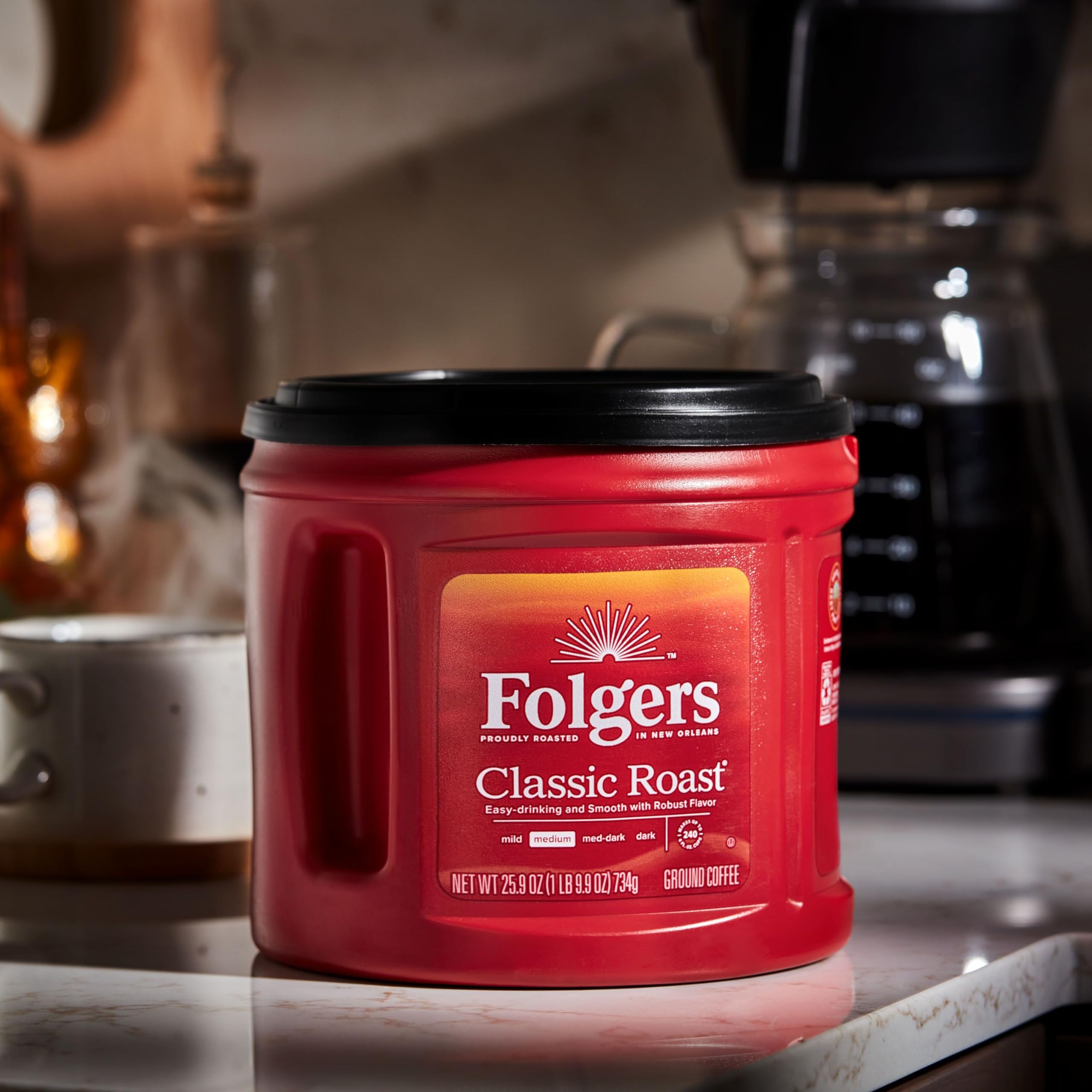 Pour-over brewing with Folgers Classic Roast for consistent, balanced flavor