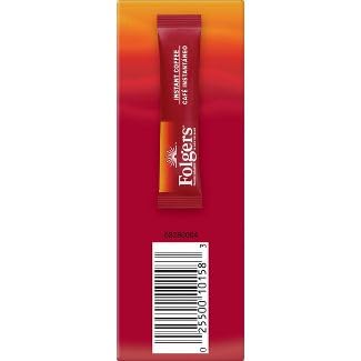 Folgers box label and contents information, clear product details