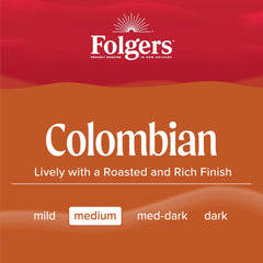 Close-up of Folgers Colombian K-Cup pod highlighting easy single-serve convenience