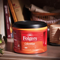 Folgers coffee being poured into a pour-over illustrating easy brewing benefit