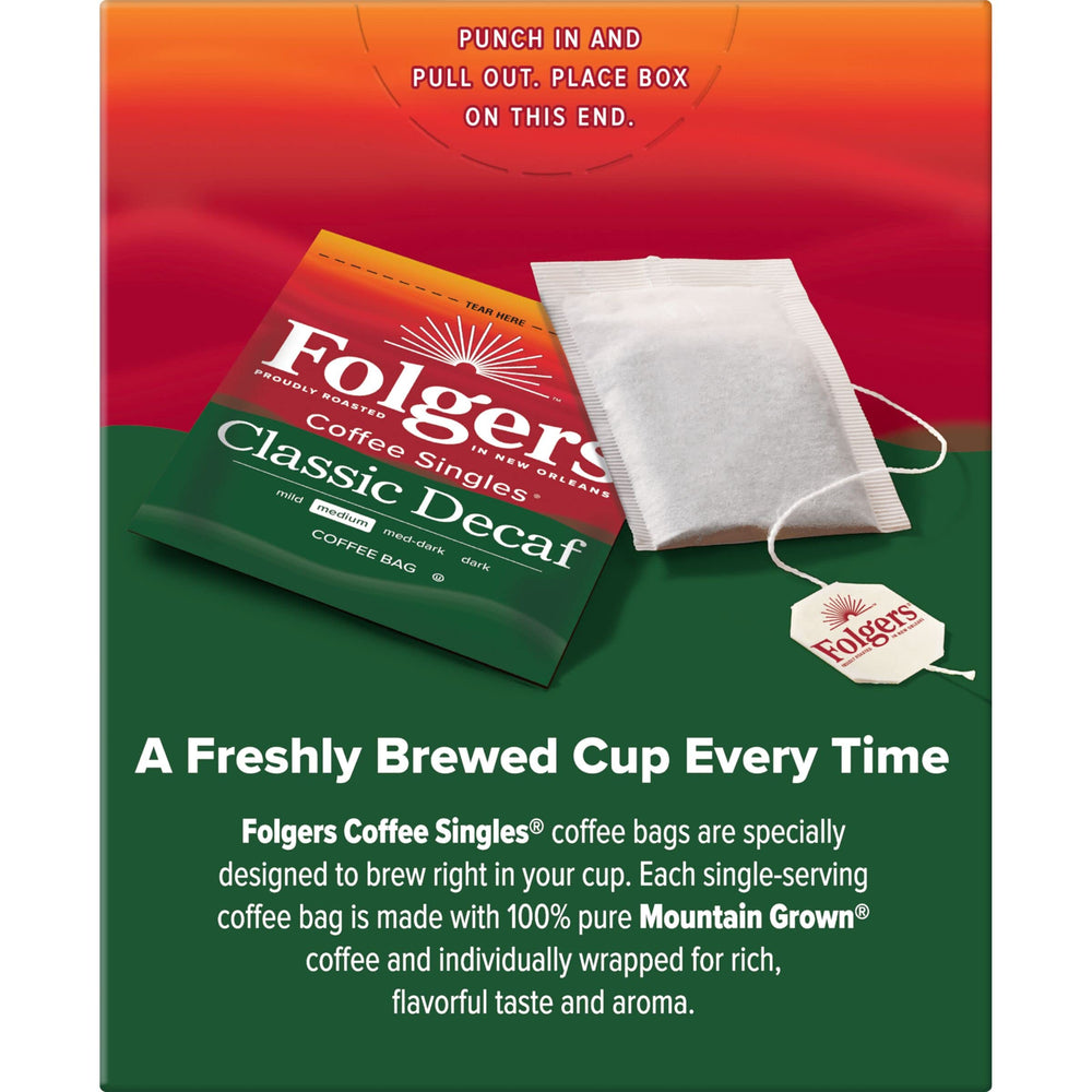Folgers open box with multiple sealed bags for easy storage