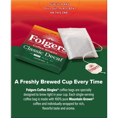 Folgers open box with multiple sealed bags for easy storage