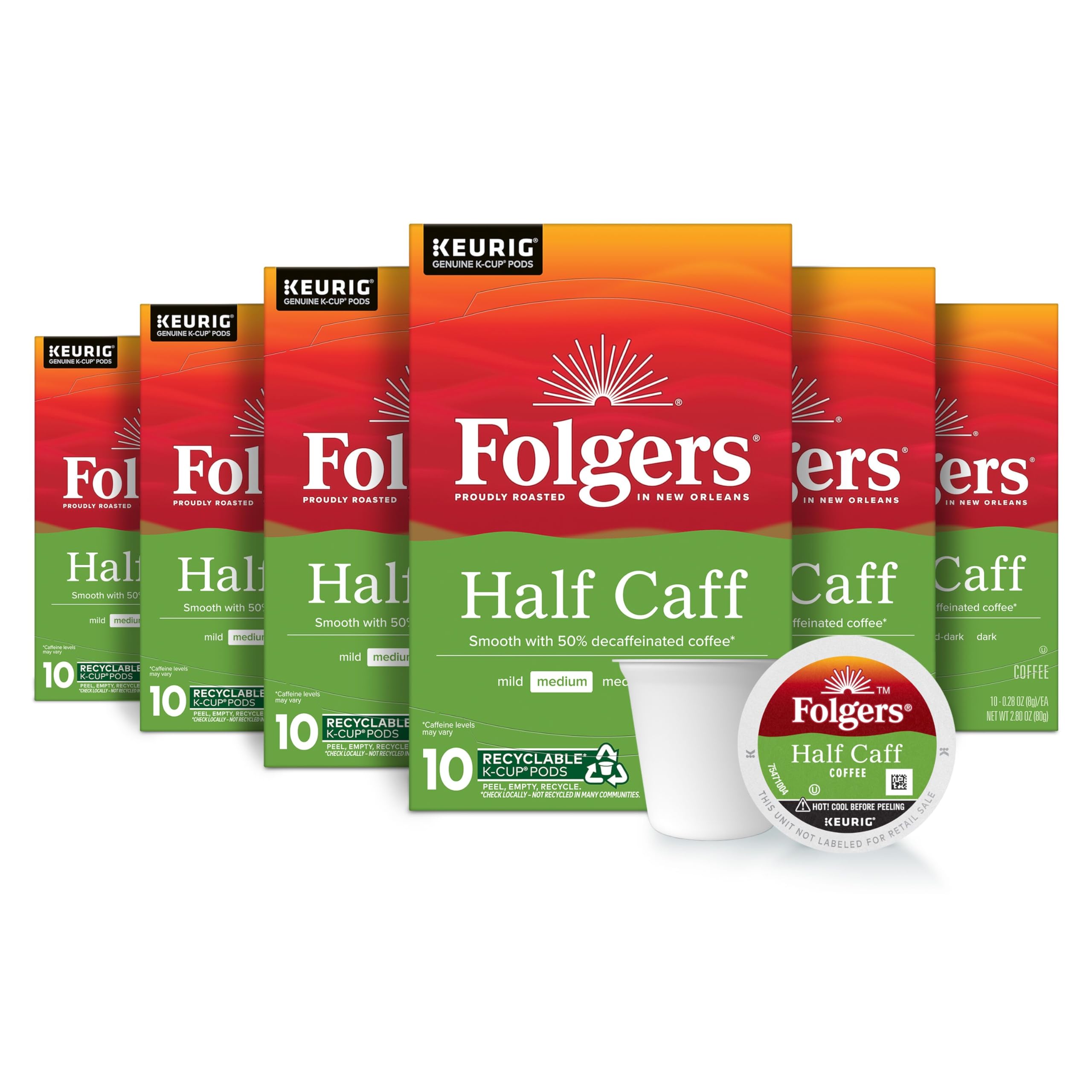 Folgers front packaging showing 60-count pods and convenient value