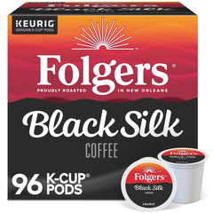 Folgers front packaging showing case of 4 packs and bold branding for reliable supply