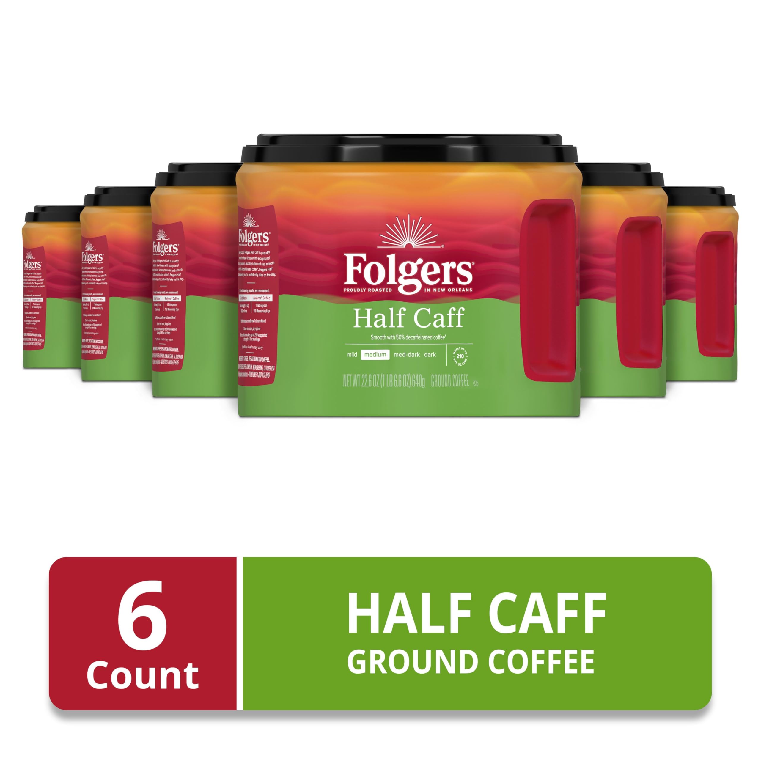 Folgers Half Caff canister lid and seal keeping coffee fresh