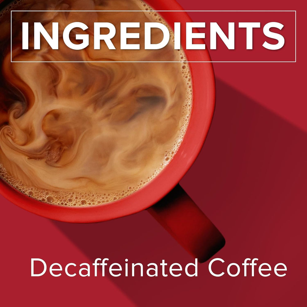 Folgers Half Caff canister on kitchen counter offering everyday readiness