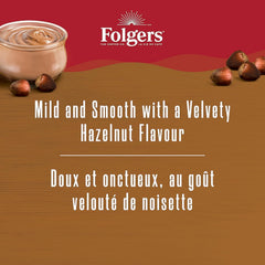 Close-up of Folgers Hazelnut Cream ground coffee texture, rich Arabica aroma