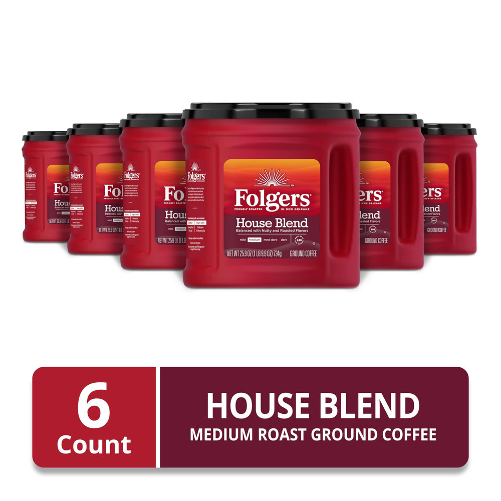 Folgers House Blend close-up of aroma-seal lid preserving freshness