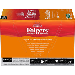 Close-up of Folgers K-Cup pod detail demonstrating easy, mess-free brewing