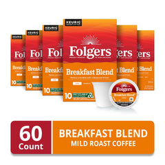 Folgers K-Cup pods close-up highlighting easy single-serve convenience