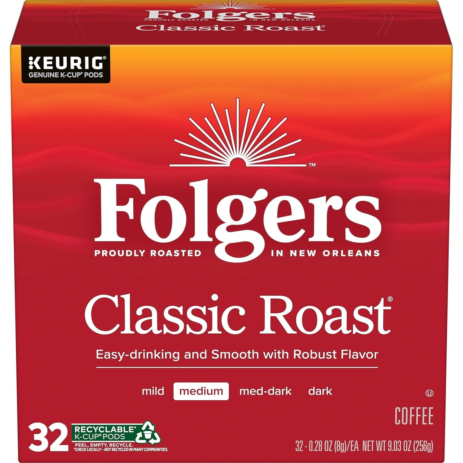 Folgers cup on kitchen counter in morning lifestyle scene for daily routine