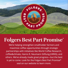 Folgers brewed coffee in mug showcasing mellow flavor and aroma