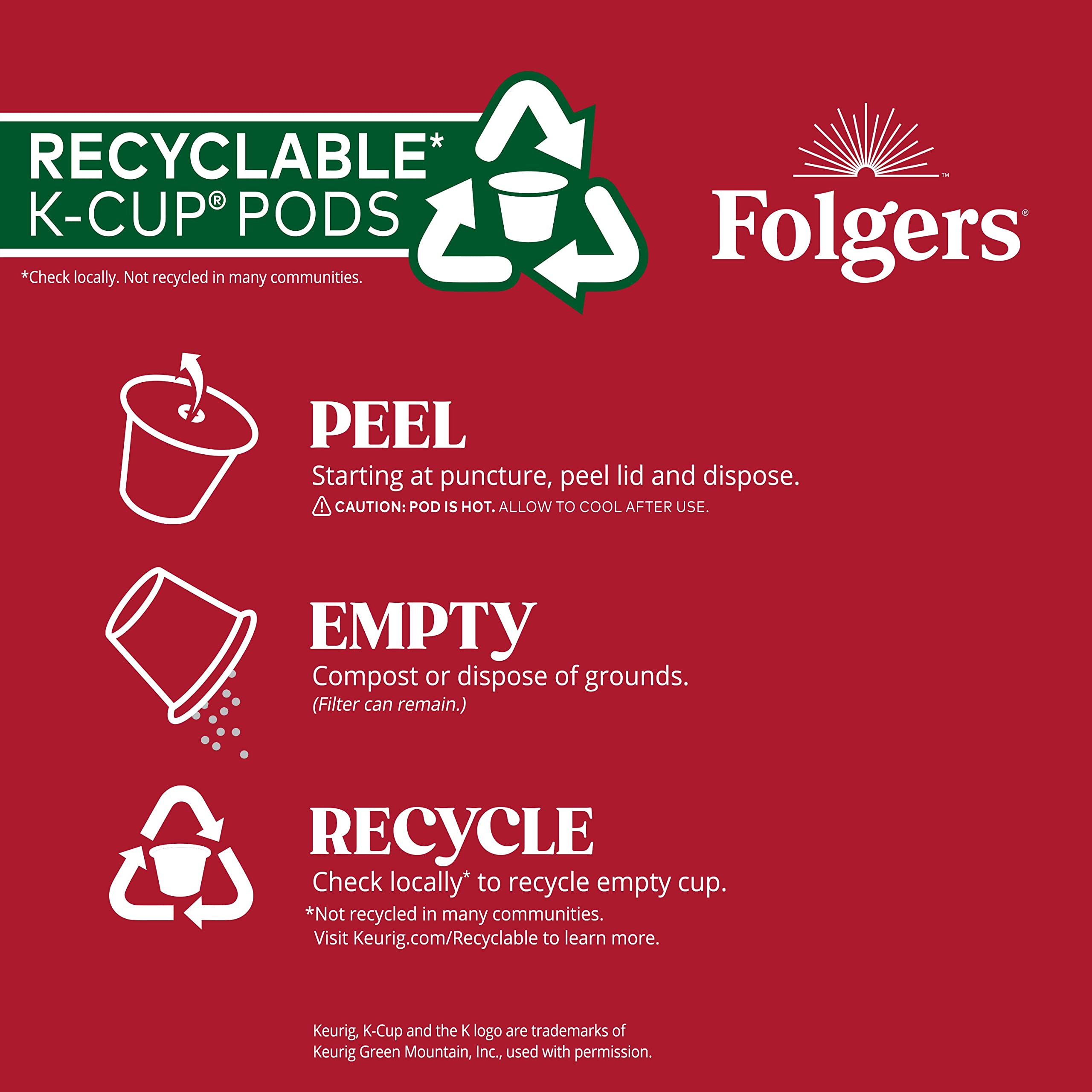 Folgers roast label close view showing medium roast mark and consistent flavor cue