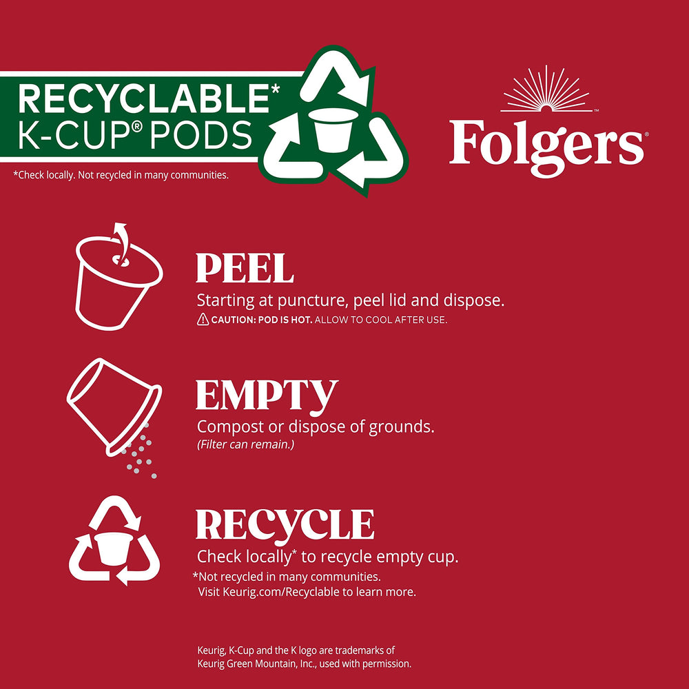 Folgers roast label close view showing medium roast mark and consistent flavor cue