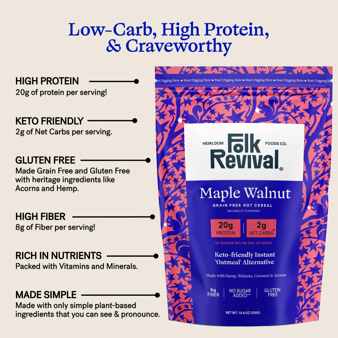 Folk Revival ingredient spread with seeds nuts and acorn flour for nutrition