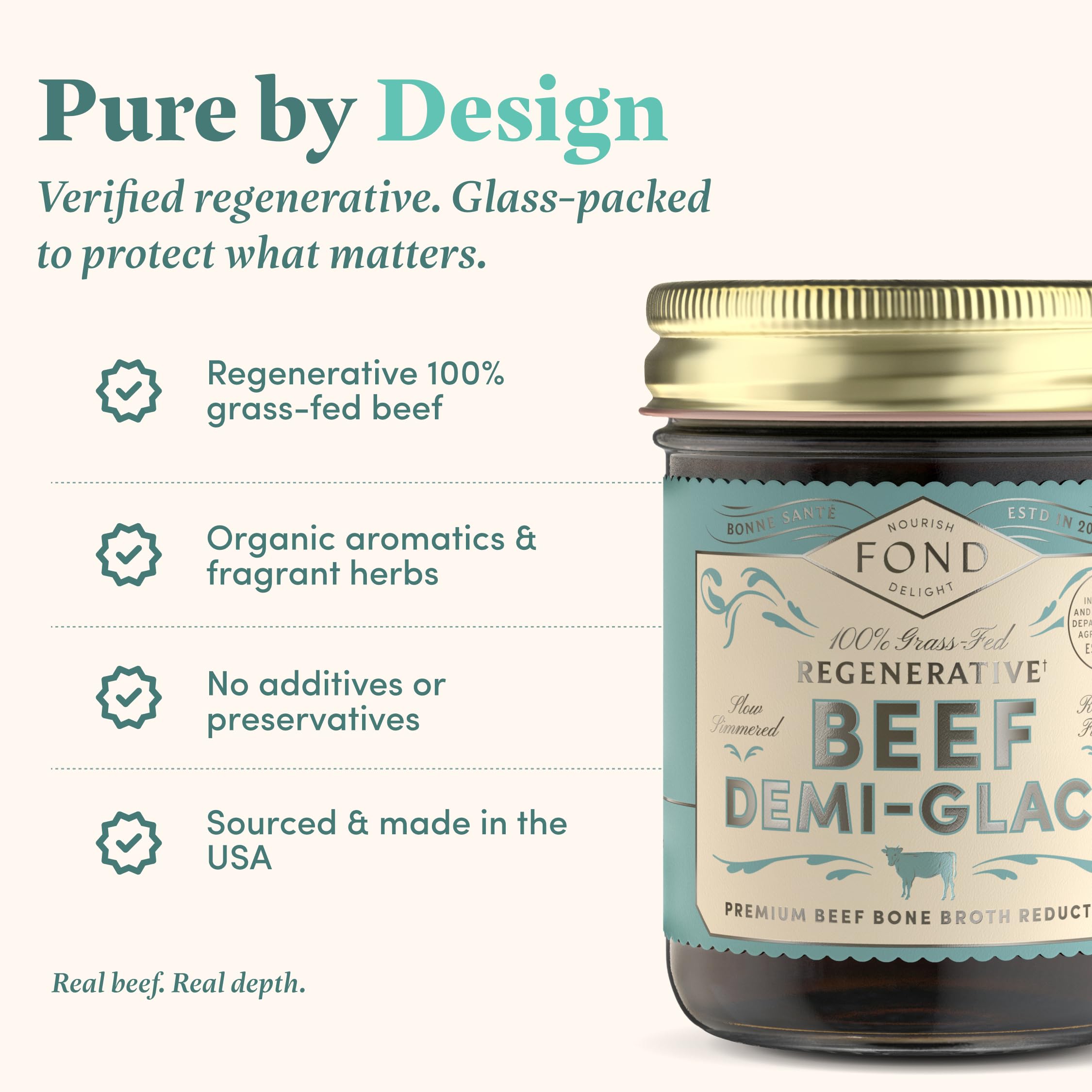 FOND demi glace open jar thick texture showing rich reduction and ease