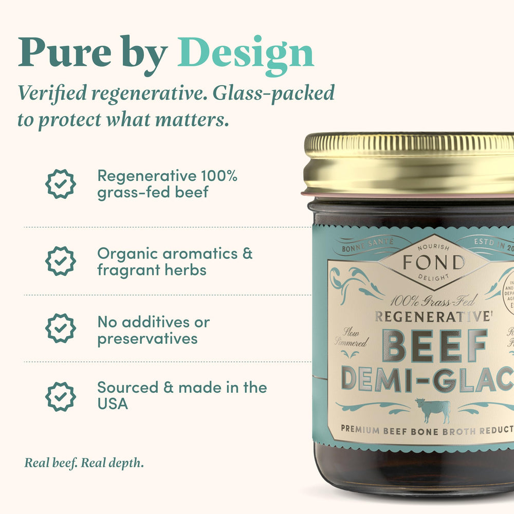 FOND demi glace open jar thick texture showing rich reduction and ease