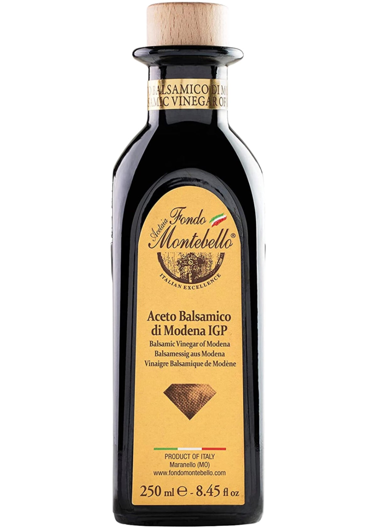 FONDO MONTEBELLO front bottle view showing elegant packaging and premium appeal