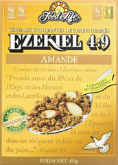 Food for Life bowl of Ezekiel Almond cereal with milk for a protein breakfast