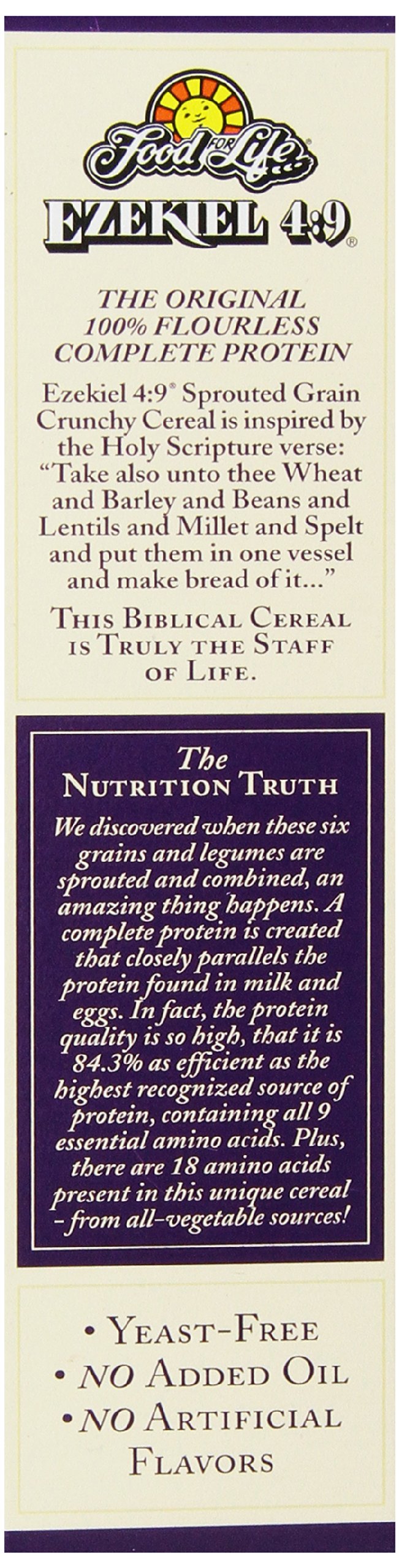 Food for Life nutrition panel label showing ingredients and organic certification for informed choice