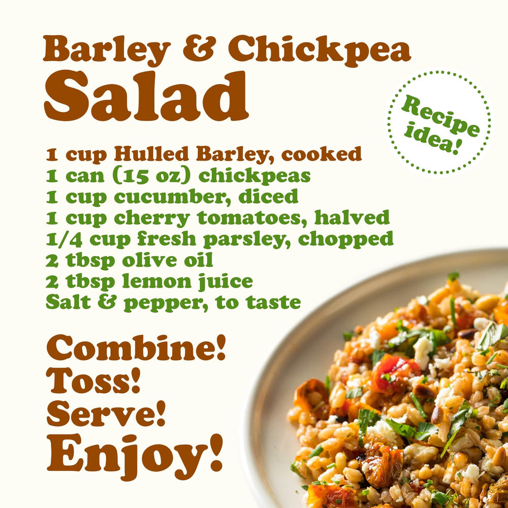 Food to Live barley tossed in salad bowl showing versatile use and added chewiness
