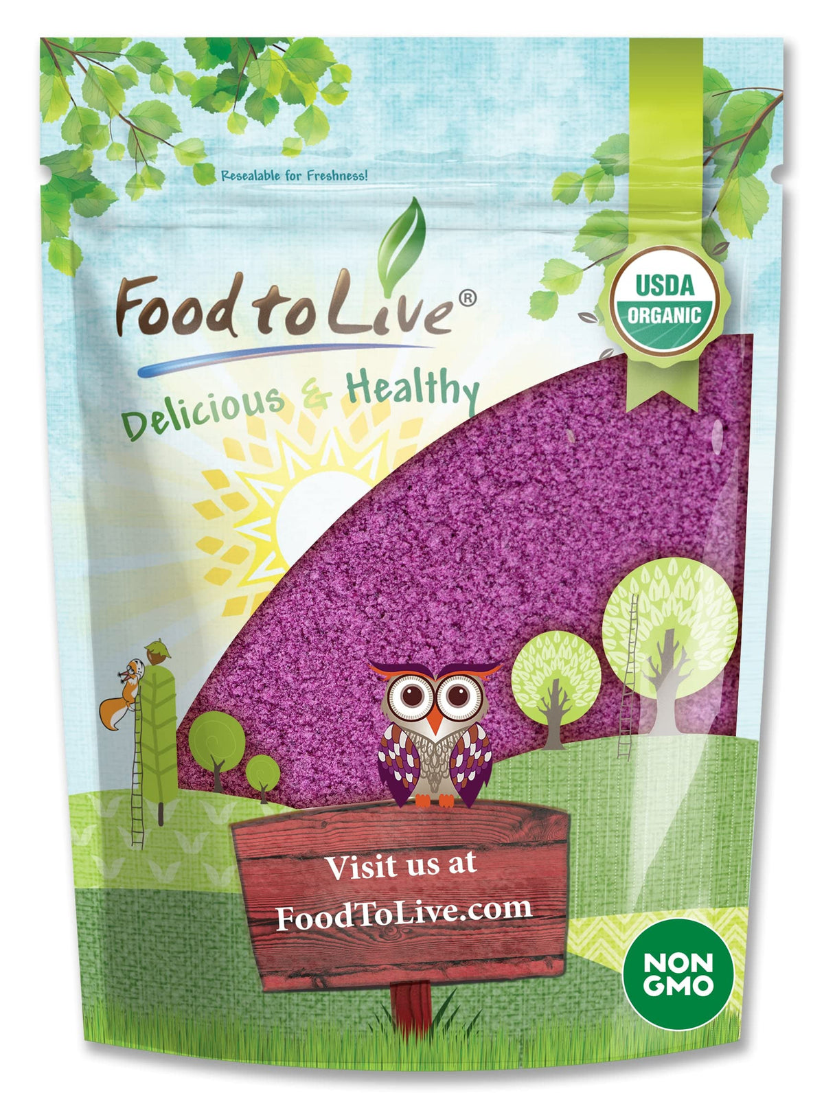 Food to Live front packaging showing product and bulk size benefit