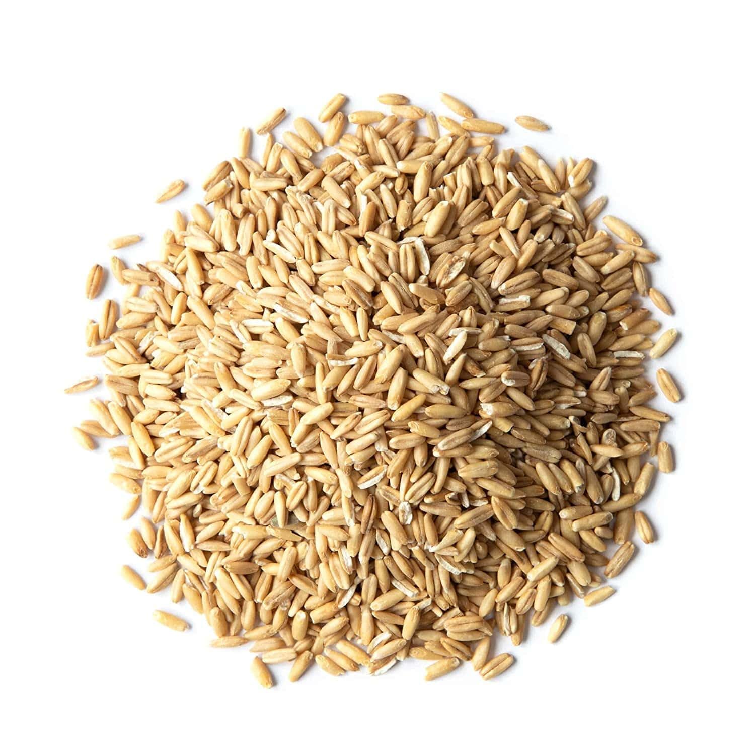 Close-up of Food to Live oat groats kernel texture, showing whole-grain integrity and chewiness