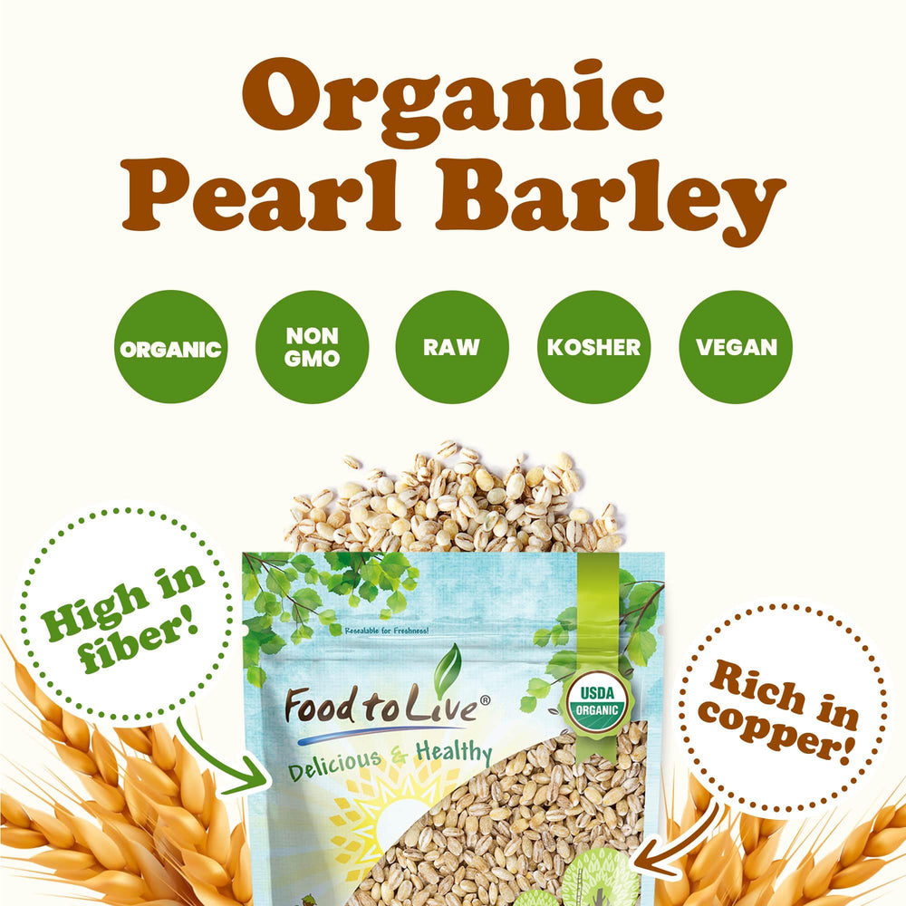 Food to Live pearl barley simmering in pot showing quick-cooking convenience