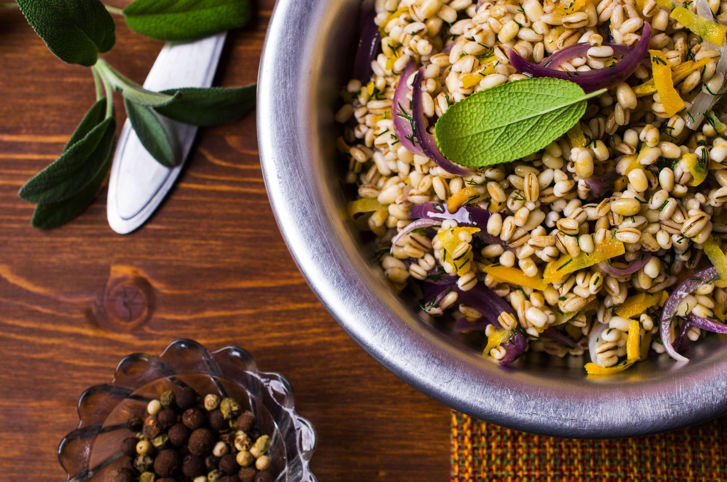Food to Live pearl barley in kitchen setting showing versatile meal inspiration