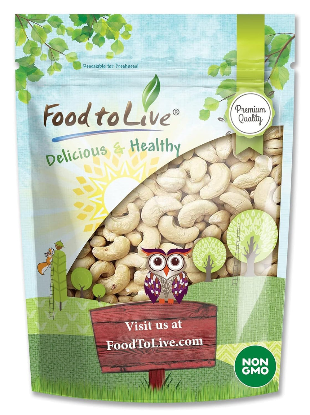 Food to Live front packaging showing 5 lb bag and label benefits
