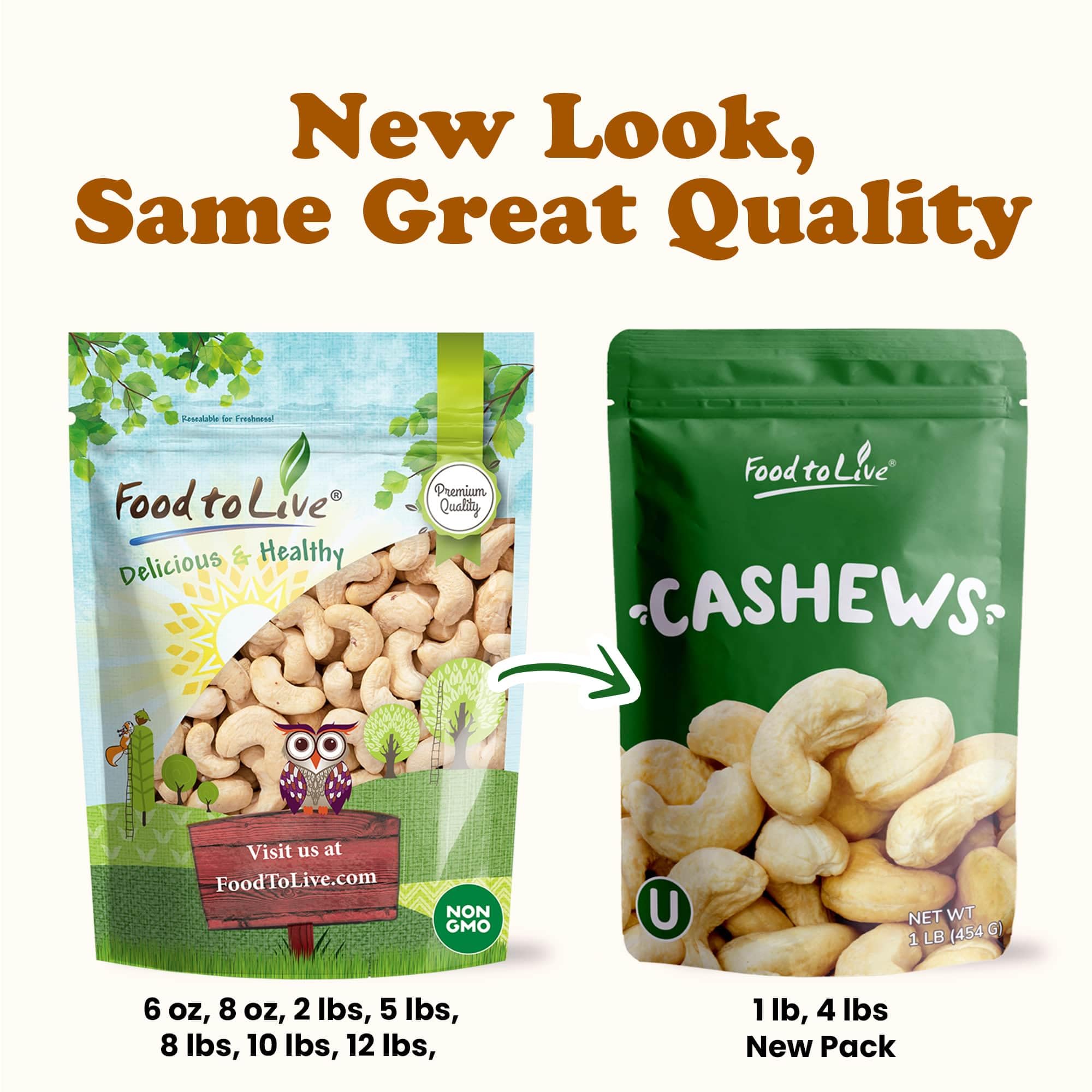 Food to Live cashews in a bowl set in kitchen for easy snacking