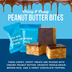 For Noshers Only close-up of peanut butter bite texture highlighting crisp rice and chew