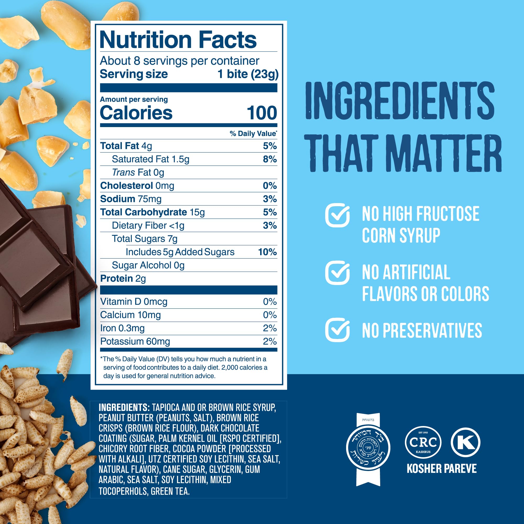 For Noshers Only overhead shot of natural ingredients and clean-label benefits