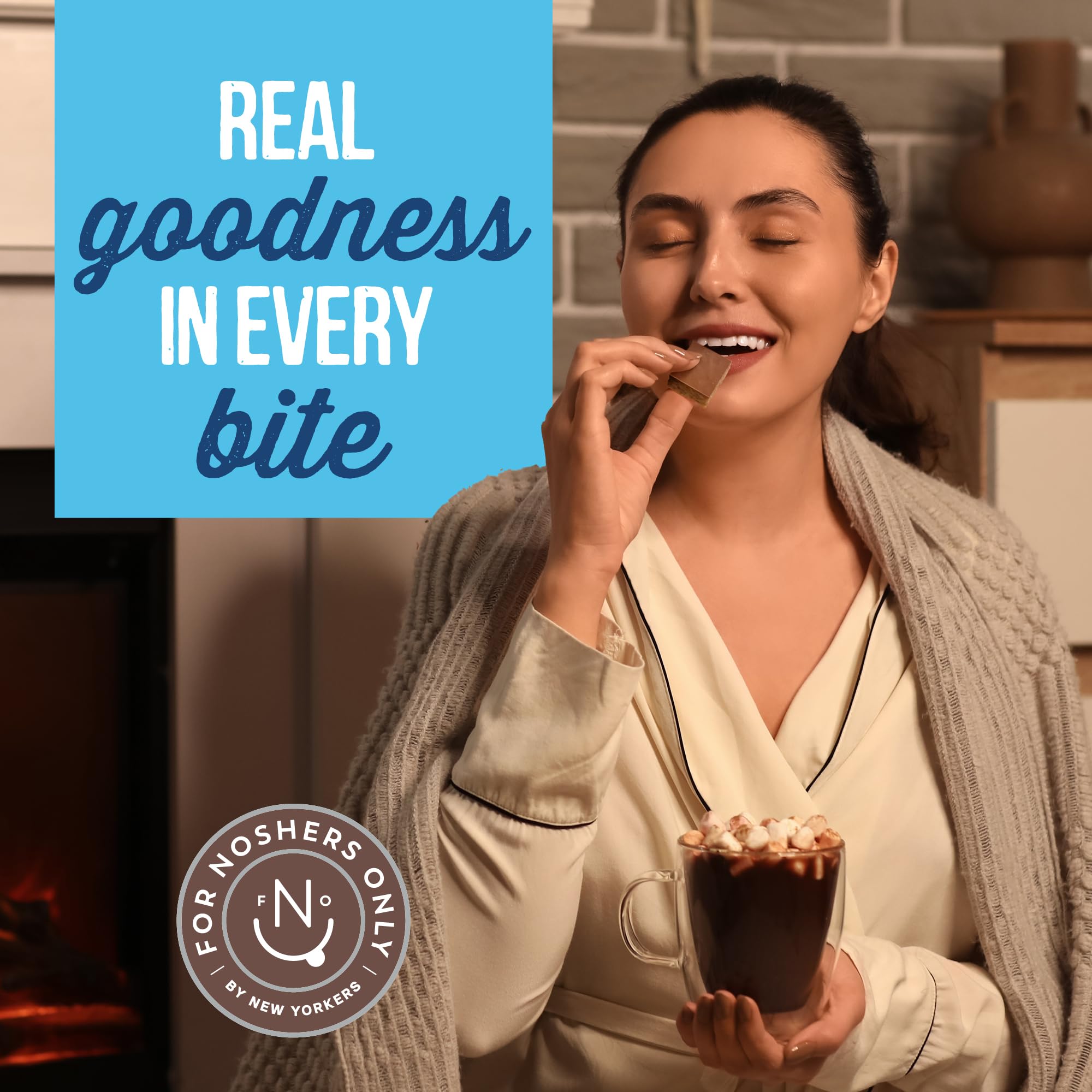 For Noshers Only bite beside a measuring spoon showing size and low-calorie portion
