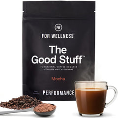 For Wellness product front packaging showing mocha creamer and benefits