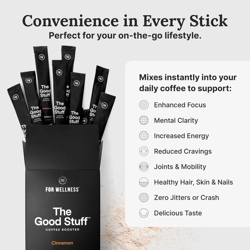 For Wellness scoop filled with creamer emphasizing convenient measured servings