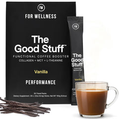 For Wellness product front packaging showing box benefits and sticks for easy mornings