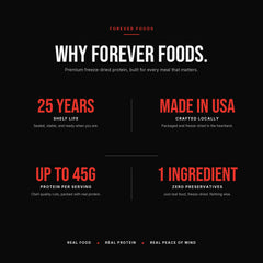 FOREVER FOODS steak being pan-seared in kitchen demonstrating versatile cooking options