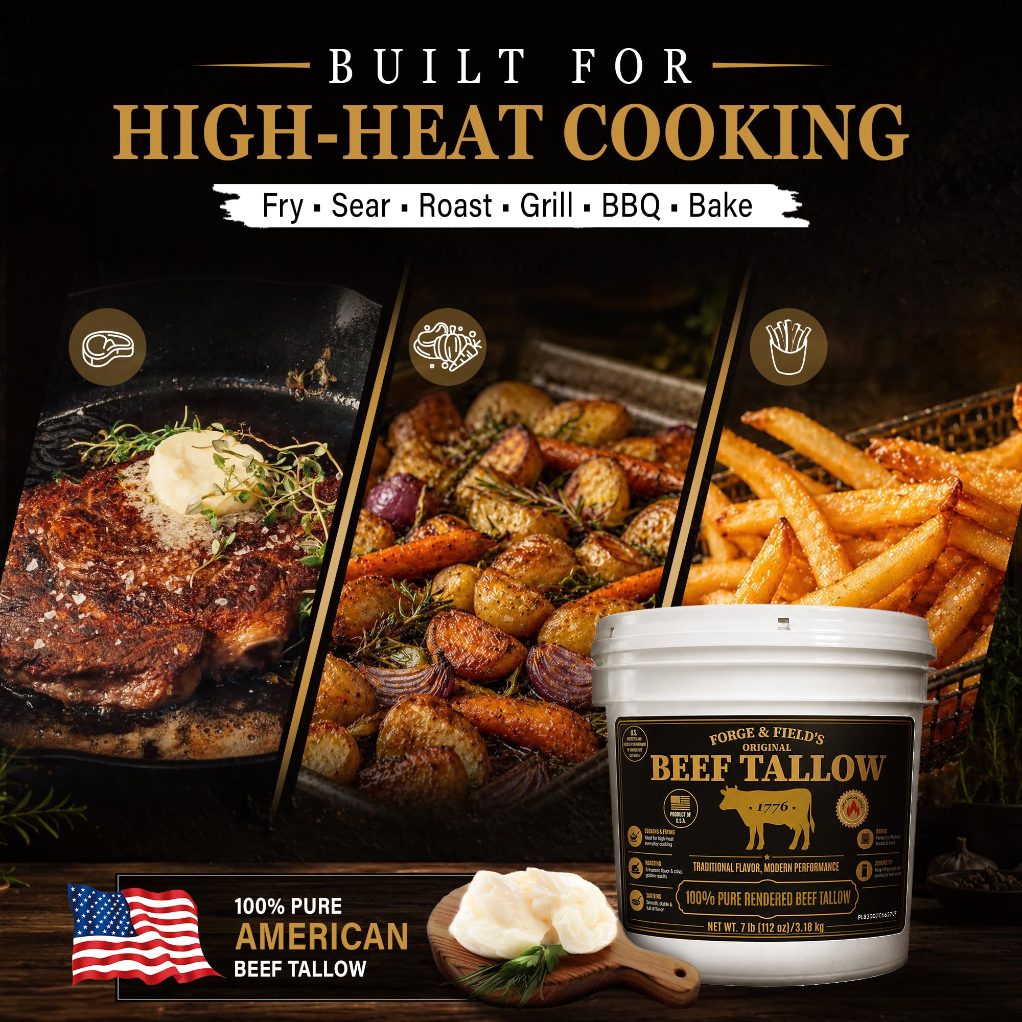 Forge & Field's using tallow to season cast iron for protective, nonstick finish
