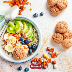Forno Bonomi cookies beside espresso illustrating perfect pairing for coffee moments