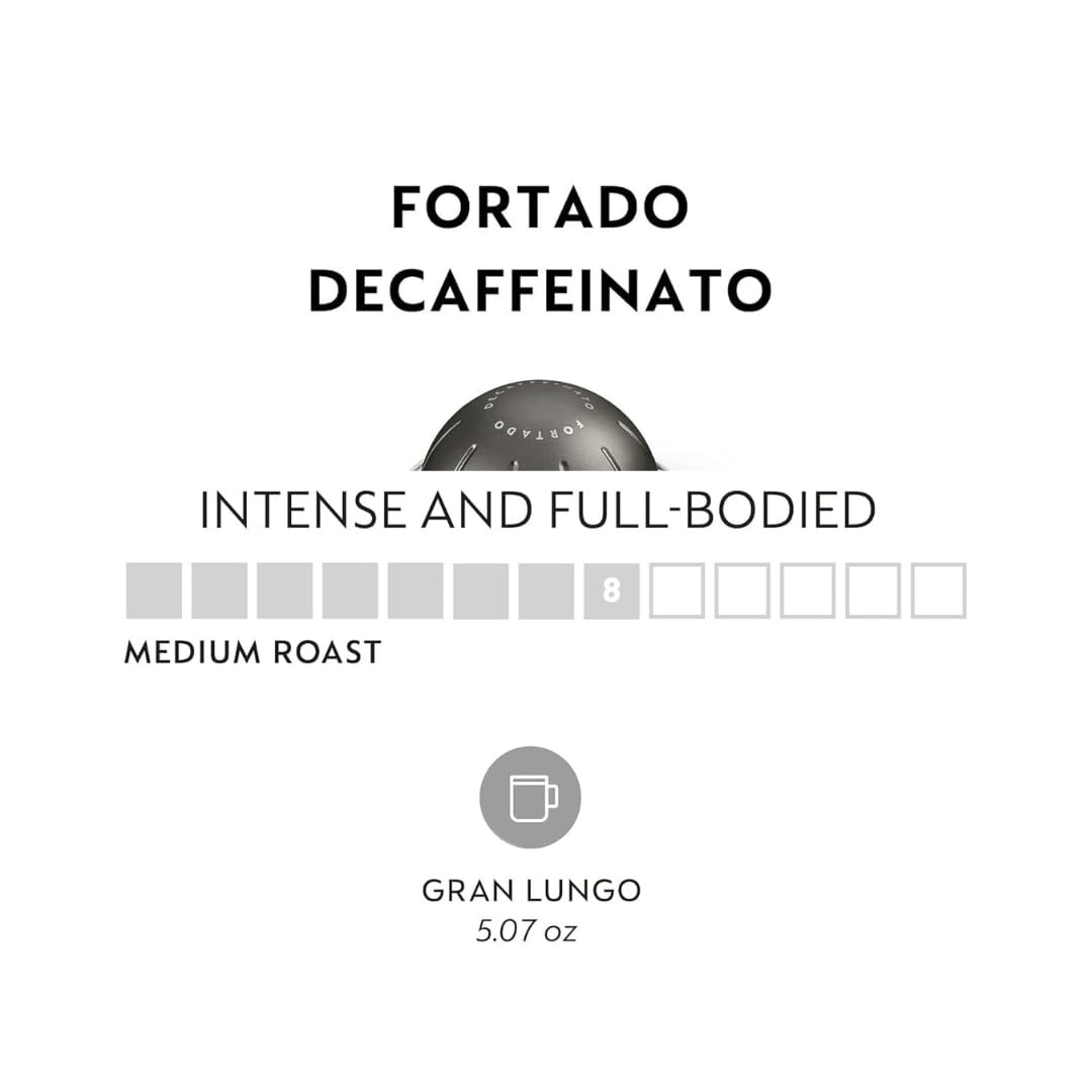 Fortado capsule close-up revealing foil top and rich roast aroma benefit