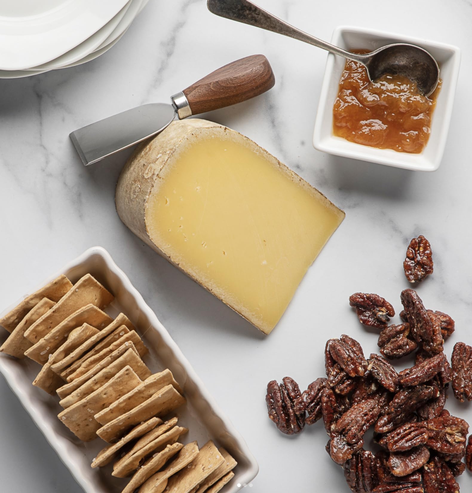 Fortune Favors raw ingredients layout, shows USA-grown pecans and seeds