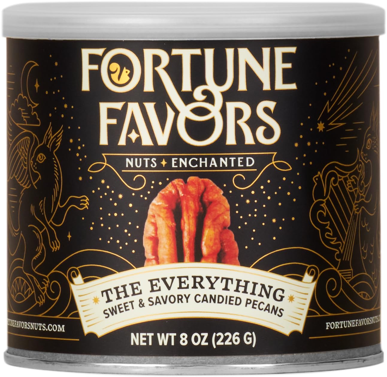 Fortune Favors front packaging showing brand and 8oz bag, highlights freshness