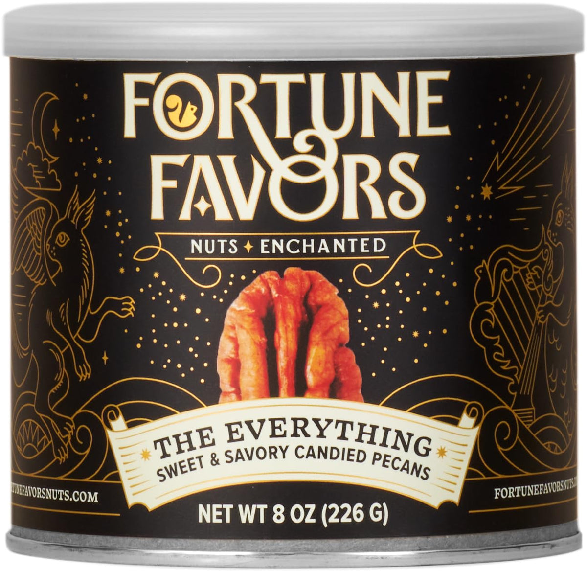 Fortune Favors front packaging showing brand and 8oz bag, highlights freshness