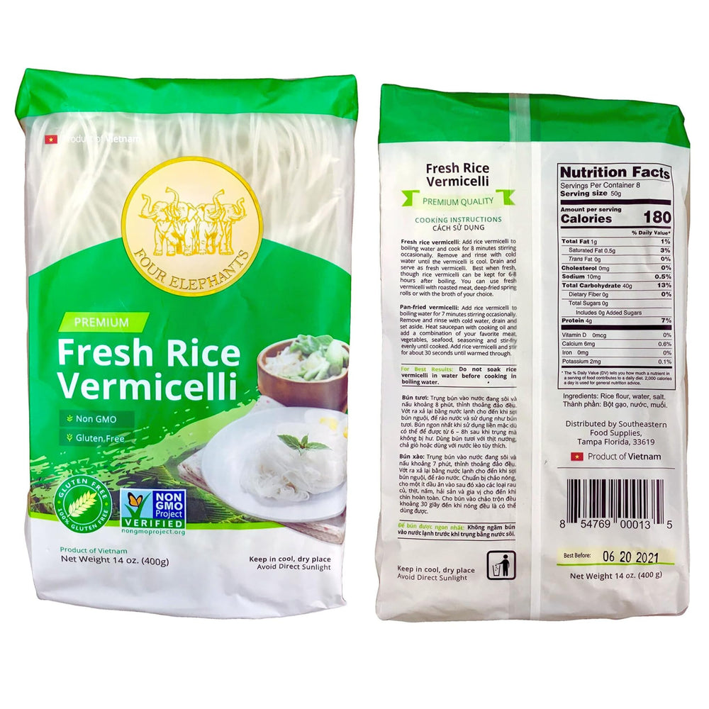 Four Elephants front packaging showing size and label benefits