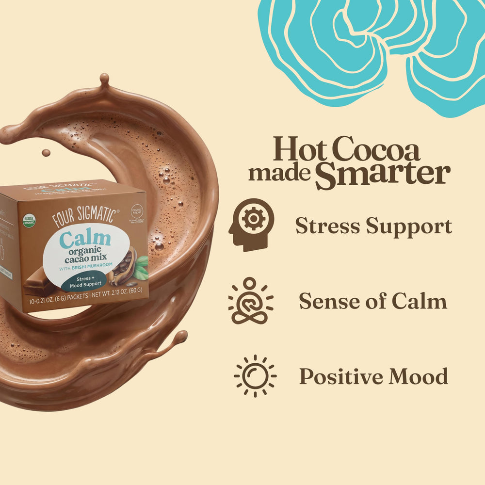 Four Sigmatic close-up of sachet powder texture highlighting smooth mixability