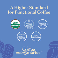 Four Sigmatic close-up of coffee grounds and pod texture for smooth flavor