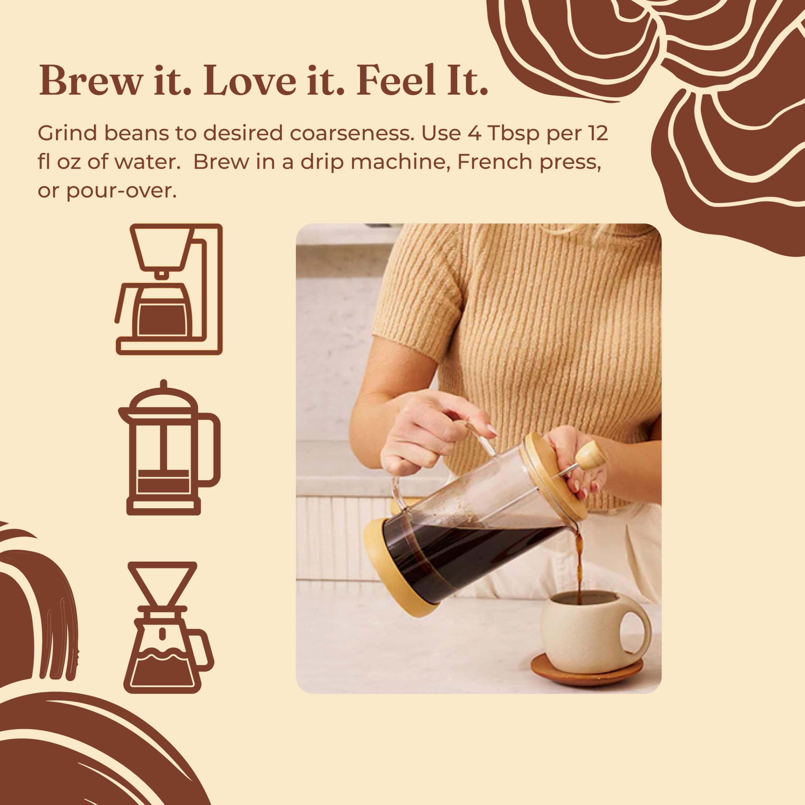 Four Sigmatic in morning kitchen scene promoting focused, calm start