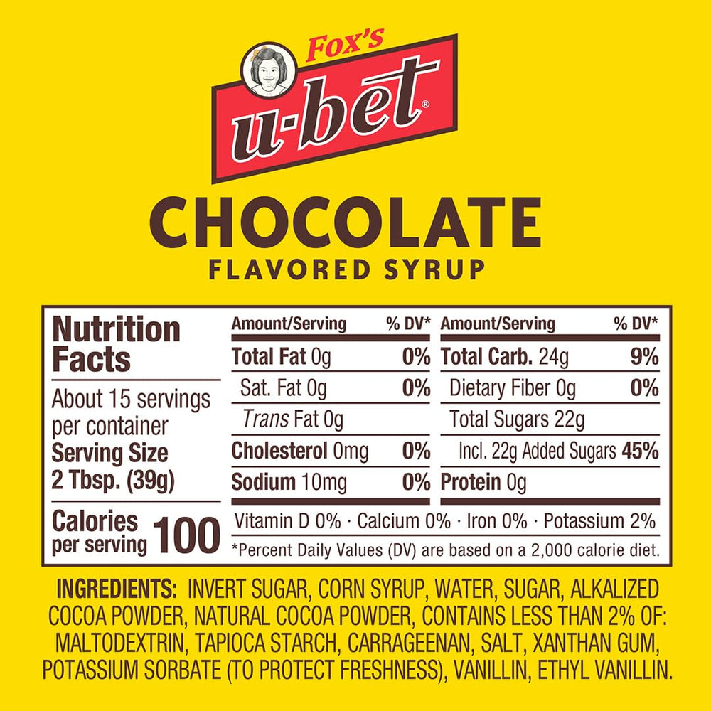 FOX'S U-BET label detail highlighting Brooklyn heritage and product information